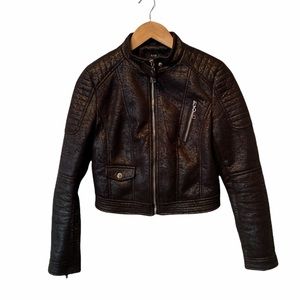Kazo black crop moto style jacket Small